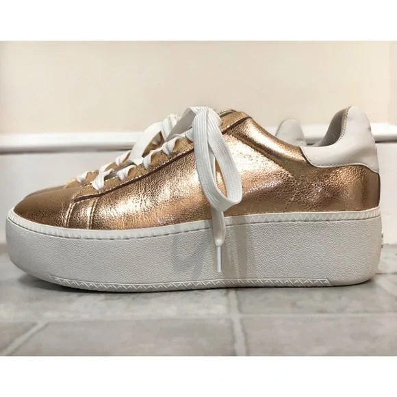 Ash Shoes Ash Gold And White Platform Sneakers Poshmark